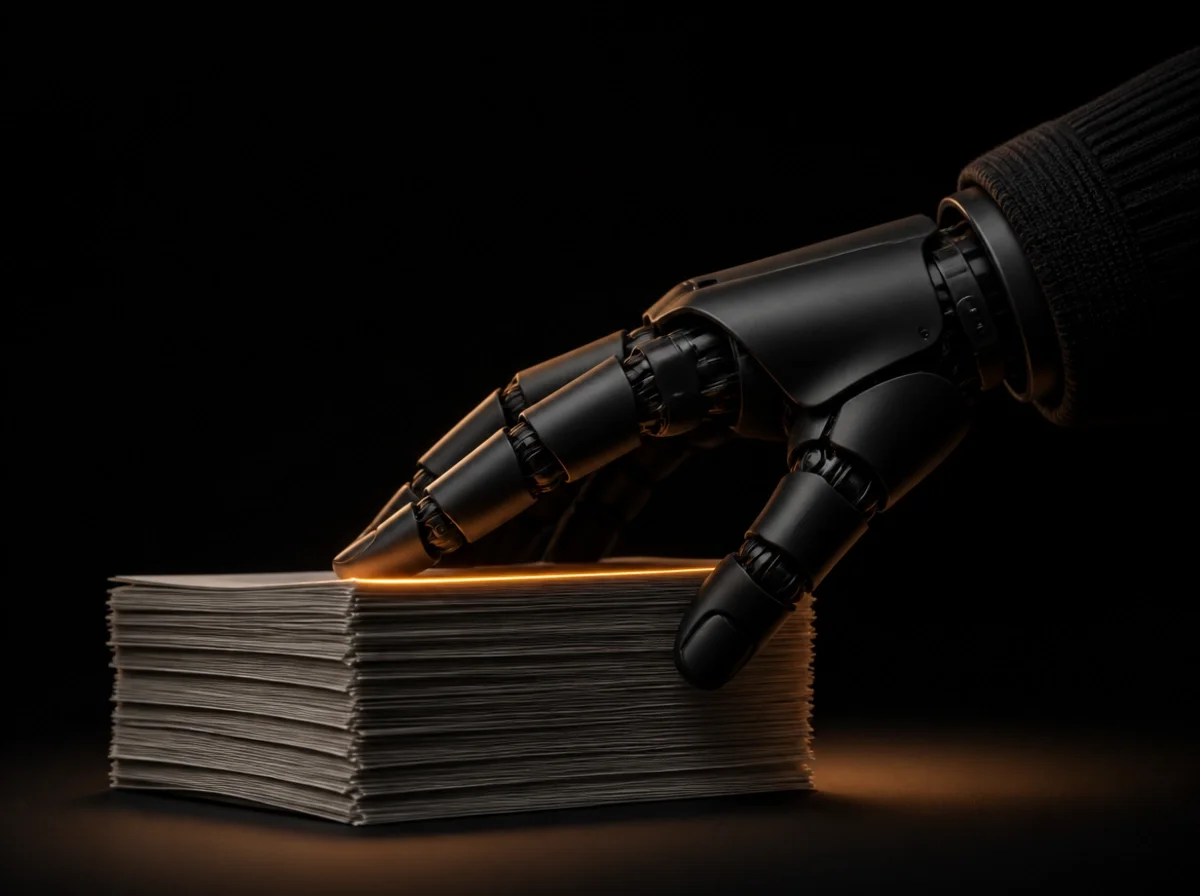 A robot hand lifts a whole stack of tasks